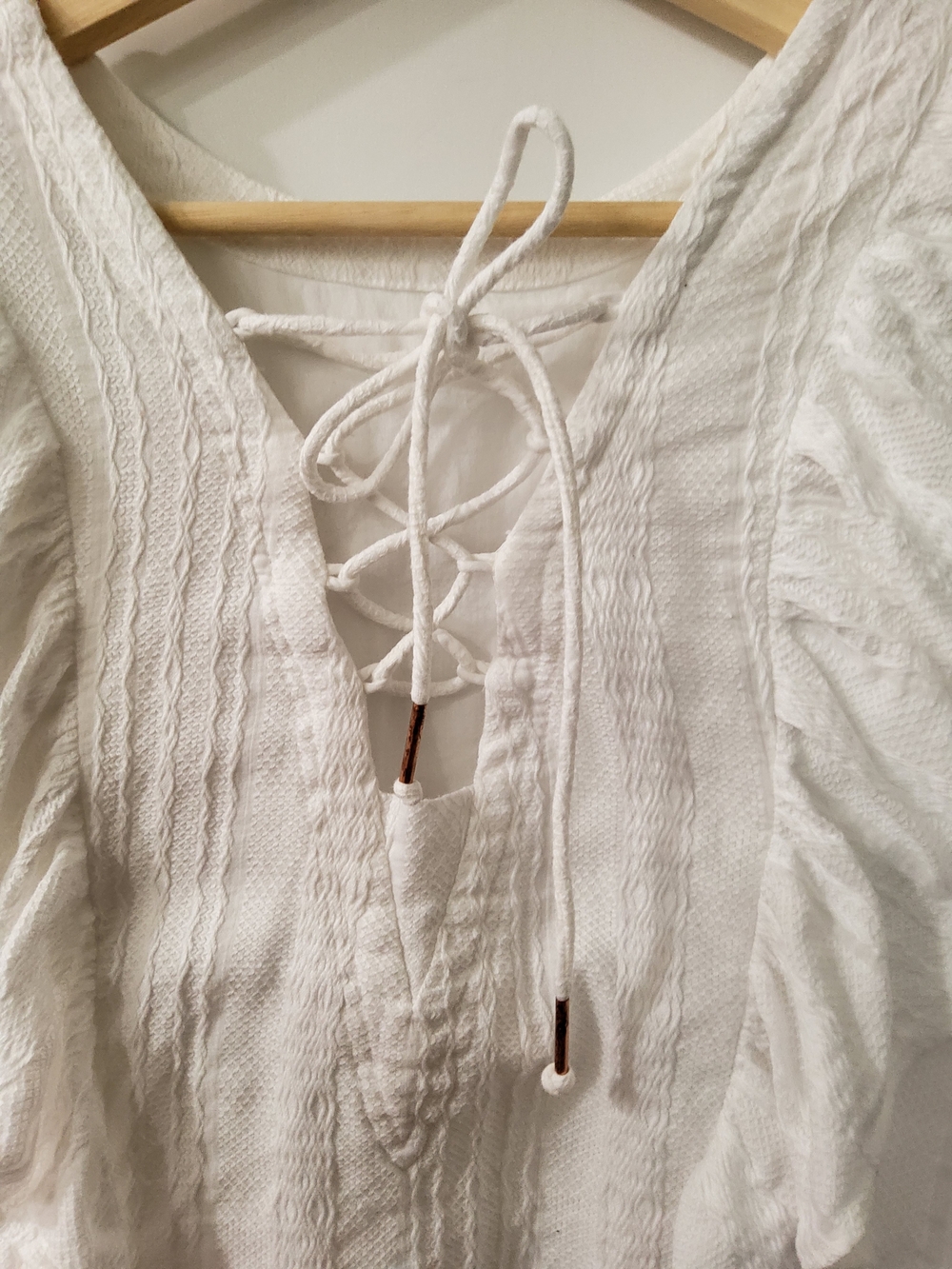 Anthropologie Danya Off White Ruffle Sleeveless Blouse Size L - Picture 8 of 13